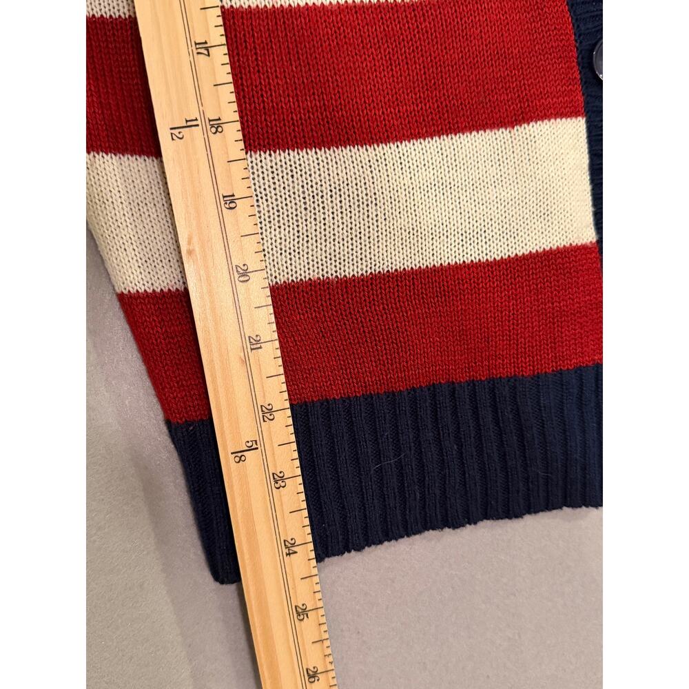 American Flag Cardigan Sweater Women’s M Patriotic Stars & Stripes Button Front - Picture 6 of 7